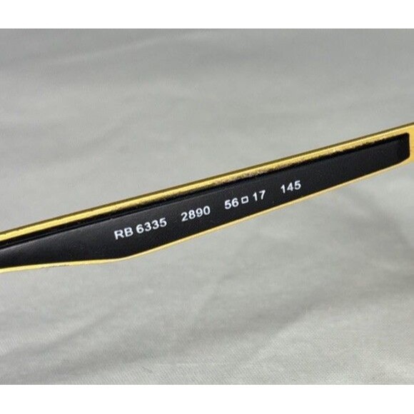 RAY BAN FRAMES ONLY RB 6335 2890 BLACK And GOLD 54-17-145 - Picture 3 of 4